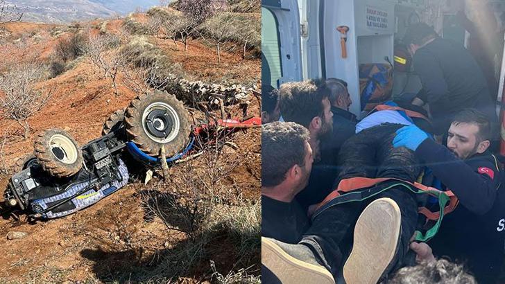 Devrilen traktörün sürücüsü öldü