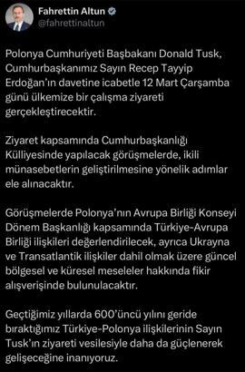 Polonya Başbakanı Tusk, Ankara'ya gelecek