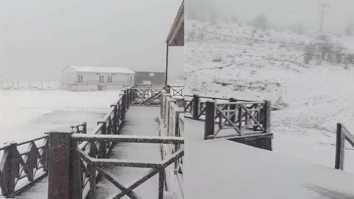Karabük'ün yüksek kesimlerine kar yağdı