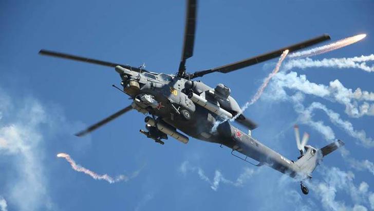 Rusya'da savaş helikopteri düştü