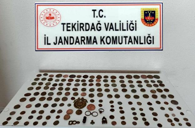 Tekirdağ'da 184 sikke ele geçirildi; 1 gözaltı