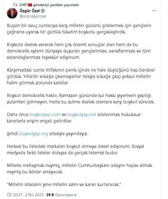 Özel: Boykot demokratik haktır