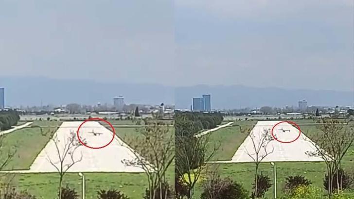 Çift kişilik uçağın pervanesi iniş sırasında piste çarptı; 2 yaralı