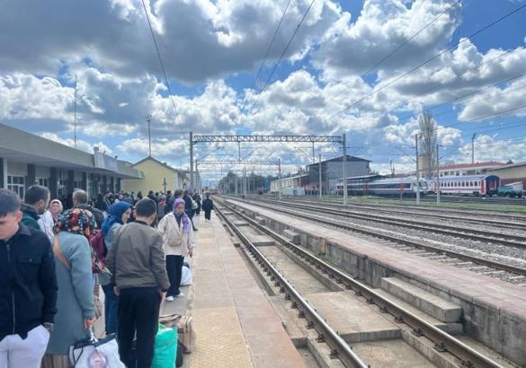 Tavşanlı Tren Garı'nda tatil dönüşü yoğunluğu