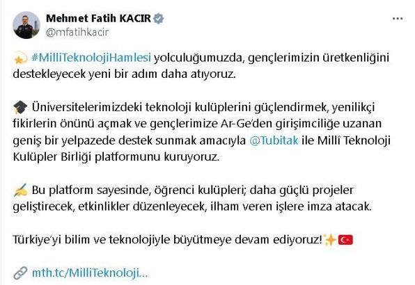 Milli Teknoloji Kulüpler Birliği Platformu kuruldu