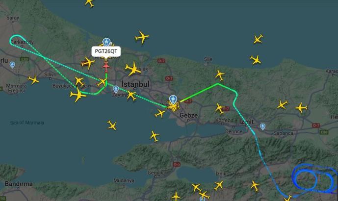 İstanbul'da şiddetli rüzgar hava trafiğini aksattı