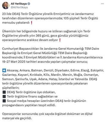 23 ilde DEAŞ operasyonu: 105 gözaltı