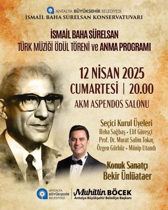 İsmail Baha Sürelsan, ödül töreni ve konser ile anılacak