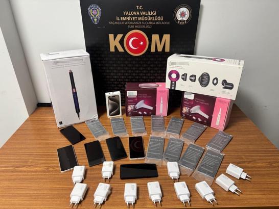 Yalova'da gümrük kaçağı 33 elektronik ürün ele geçirildi