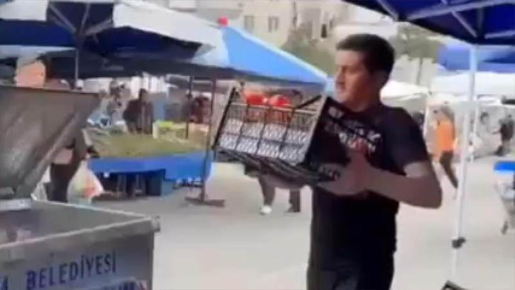 Ürünleri çöpe döken 2 pazarcının yer tahsisi iptal edildi