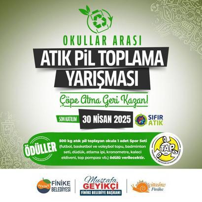 Finike'de Atık Pil Toplama Yarışması