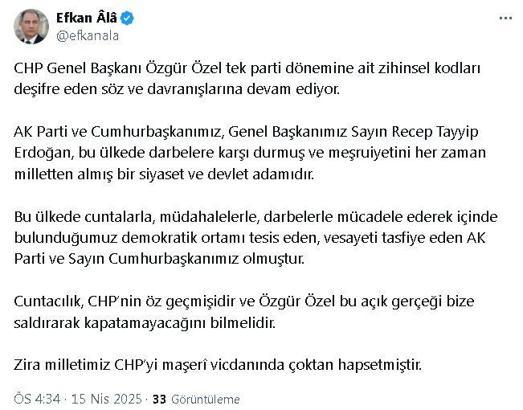 AK Parti'li Ala: Cuntacılık, CHP'nin öz geçmişidir