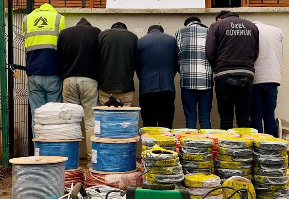 Gaziantep'te 1 milyon TL'lik kablo hırsızlığına 6 tutuklama