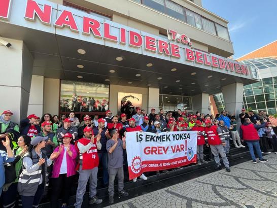 Narlıdere Belediyesi işçilerinden toplu iş sözleşmesi eylemi
