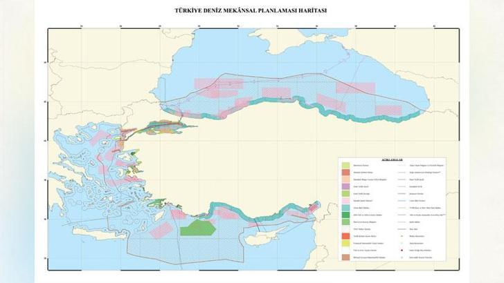 Türkiye Deniz Mekansal Planlaması haritası yayımlandı