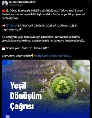 Bakan Kacır: Sanayide yeşil dönüşüm için çalışmaya devam edeceğiz