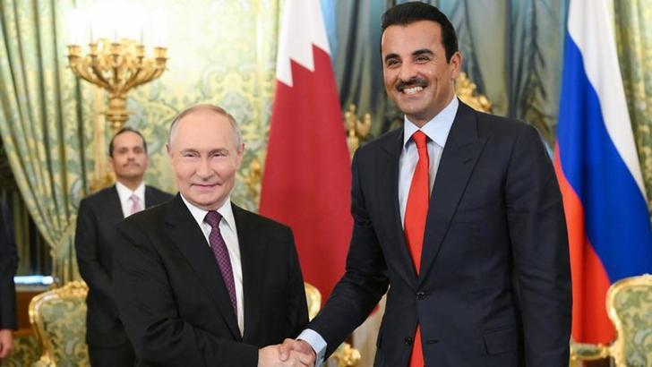 Rusya Devlet Başkanı Putin ve Katar Emiri Al Sani Moskova'da bir araya geldi