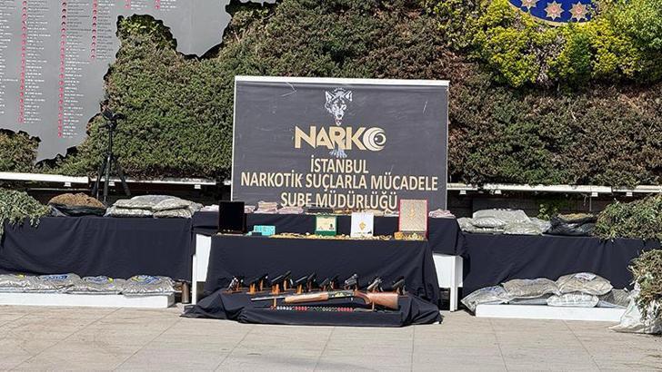 'Orkinos-Bulut' operasyonunda ele geçirilenler emniyette sergilendi