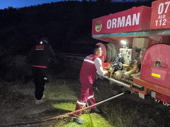 Muz bahçesindeki yangın 6 saatte söndürüldü