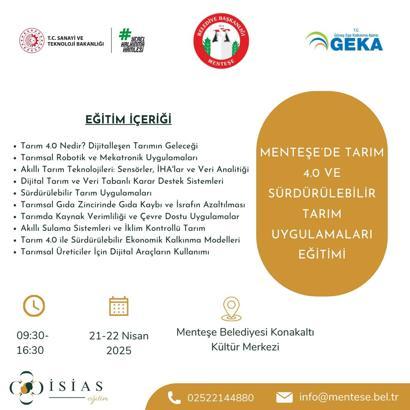 Muğla'da 'Tarım 4.0 ve Sürdürülebilir Tarım Uygulamaları' eğitimi düzenlenecek