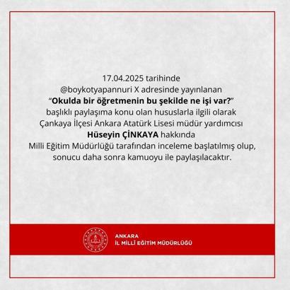 Ankara Atatürk Lisesi müdür yardımcısına soruşturma