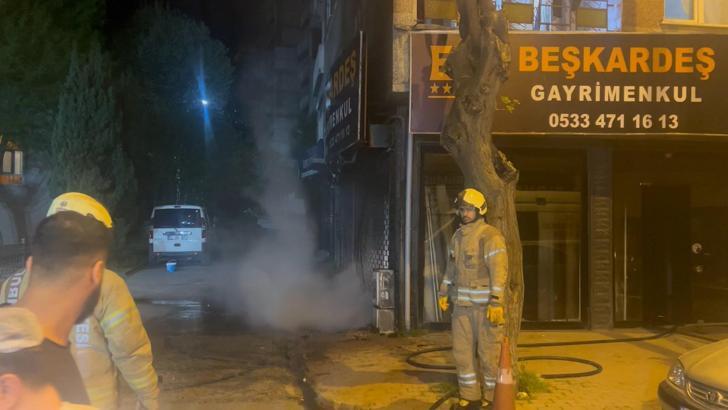 İstanbul - Bayrampaşa’da doğal gaz kutusunda çıkan yangın iş yerine sıçradı