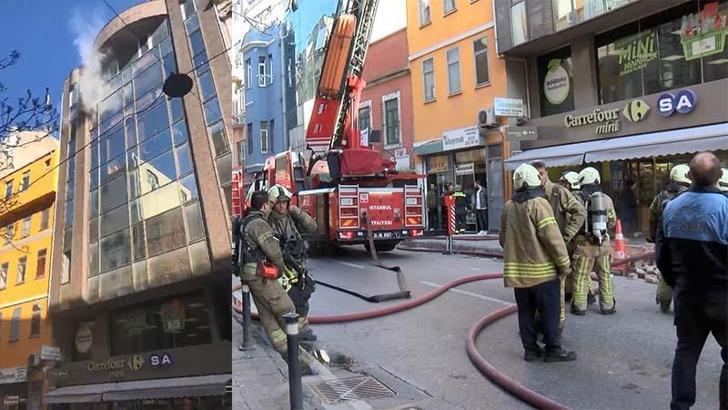Karaköy’de ayakkabı deposunda yangın