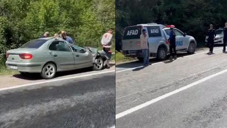 Yamaçtan kopan kapa parçaları, seyir halindeki otomobilin üzerine düştü: 5 yaralı