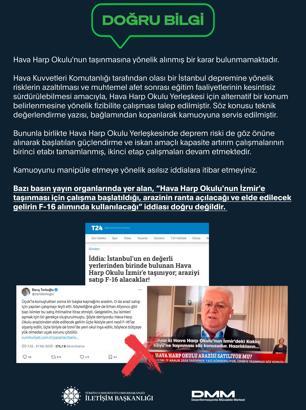 DMM: Hava Harp Okulu'nun taşınacağı iddiası doğru değil