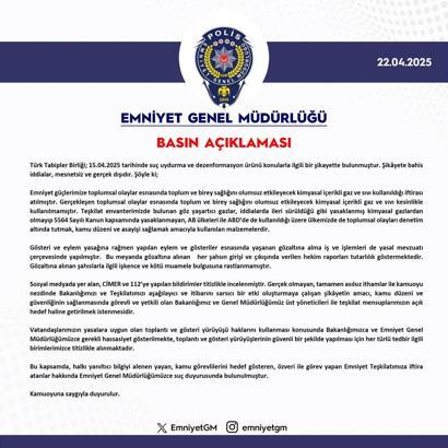 EGM'den Türk Tabipler Birliği'nin şikayetine ilişkin açıklama