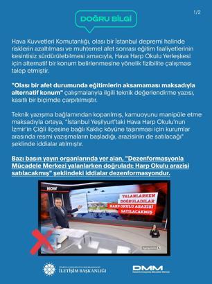 İletişim Başkanlığı’ndan Hava Harp Okulu arazisi ile ilgili ‘’dezenformasyon’ açıklaması