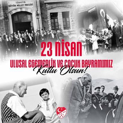Spor camiasından 23 Nisan Ulusal Egemenlik ve Çocuk Bayramı mesajları