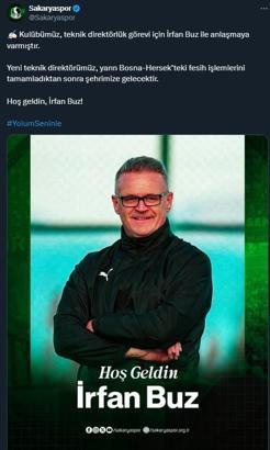 Sakaryaspor, teknik direktör İrfan Buz ile anlaştı