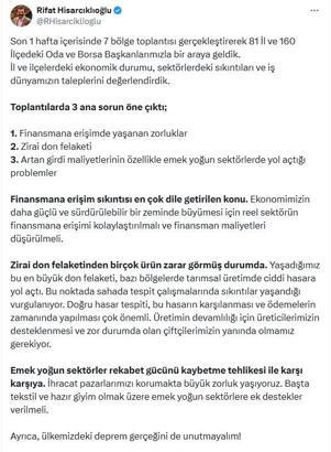 TOBB Başkanı Hisarcıklıoğlu: Reel sektörün finansmana erişimi kolaylaştırılmalı