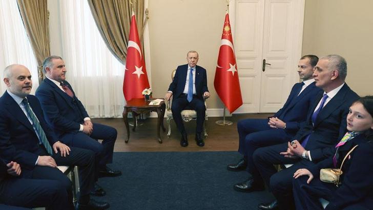 Cumhurbaşkanı Erdoğan, UEFA Başkanı Aleksander Ceferin’i kabul etti