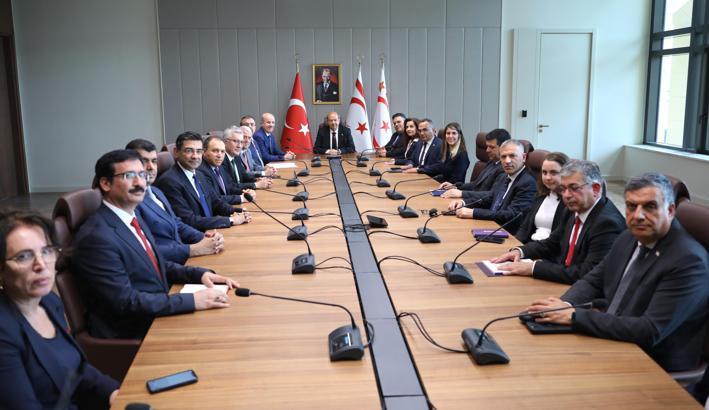 YÖK Başkanı Özvar, KKTC Cumhurbaşkanı Tatar ile bir araya geldi