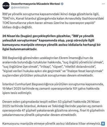 DMM'den İBB'deki gözaltılara ilişkin açıklama