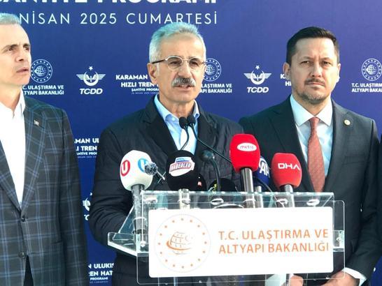 Bakan Uraloğlu: Karaman-Ulukışla hızlı tren hattı, uluslararası taşımacılığın kapısını aralayacak
