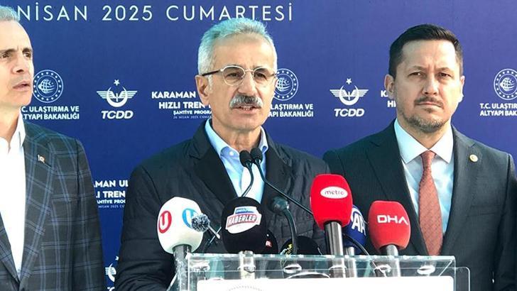 Bakan Uraloğlu: Karaman-Ulukışla hızlı tren hattı, uluslararası taşımacılığın kapısını aralayacak