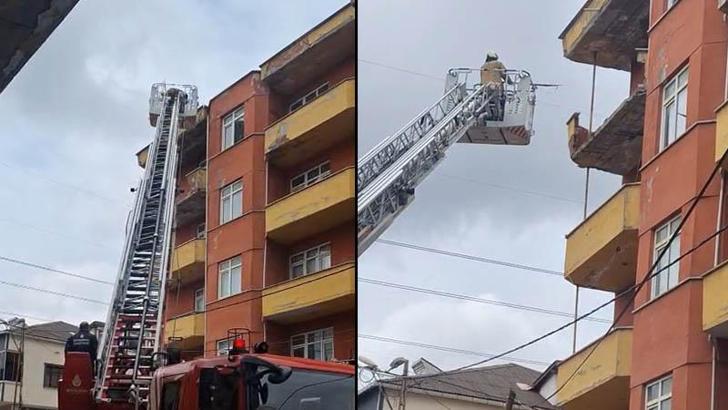 Sancaktepe'de 5 katlı metruk binanın balkonu çöktü