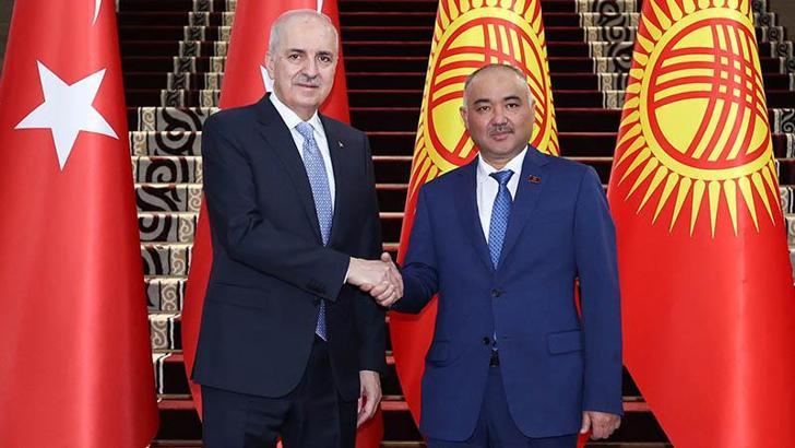 TBMM Başkanı Kurtulmuş, Kırgızistan Jogorku Keneş Başkanı Turgunbek Uulu ile bir araya geldi
