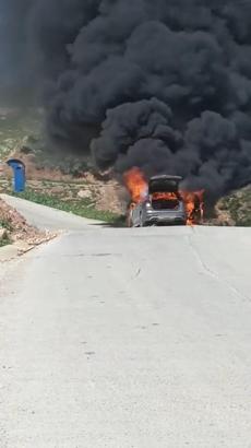 Şırnak'ta otomobil alev alev yandı