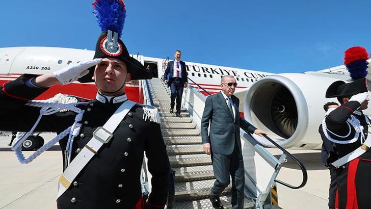 Cumhurbaşkanı Erdoğan, İtalya-Türkiye 4’üncü Hükümetlerarası Zirvesi için İtalya'da