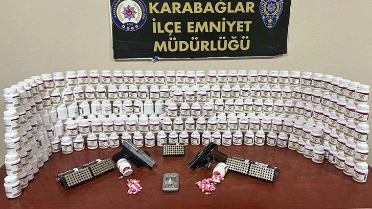 İş yerinde uyuşturucu ve ruhsatsız silahla yakalandı