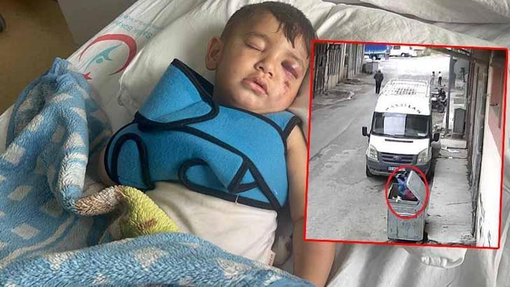 Çöp konteynerine düşen çocuğun sağlık durumu iyi