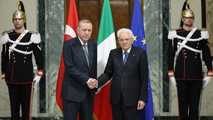 Cumhurbaşkanı Erdoğan, İtalyan mevkiraşı Mattarella ile bir araya geldi
