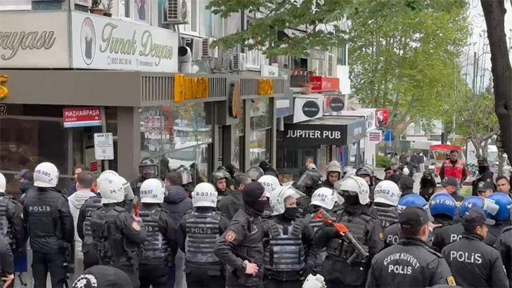 Beşiktaş'tan Taksim Meydanı'na çıkmak isteyen gruba polis izin vermedi