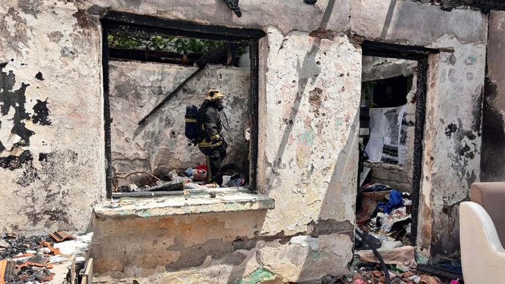 Metruk binadaki yangın büyümeden söndürüldü