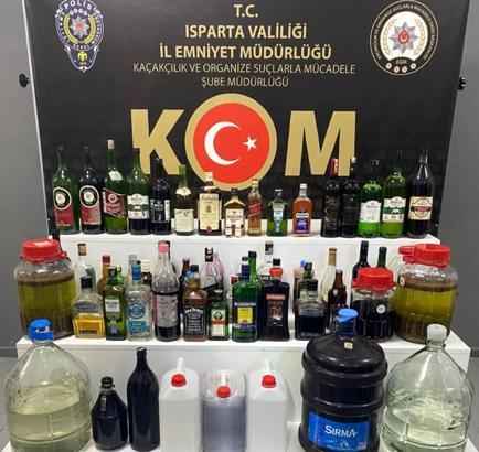 Isparta'da kaçak içki operasyonu