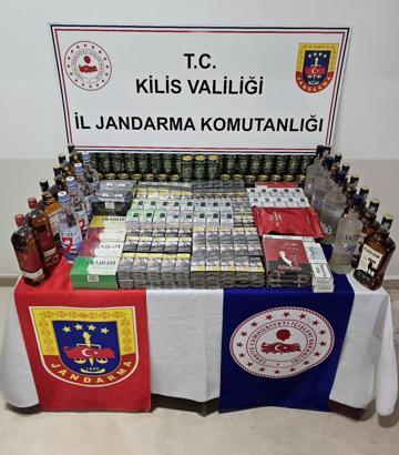 Kilis’te kaçak sigara ve içki ele geçirildi